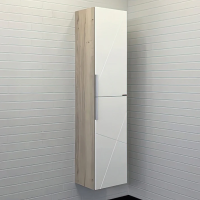 Шкаф-пенал Comforty Мерано 35 дуб дымчатый, белый фото в интернет-магазине «Wasser-Haus.ru»