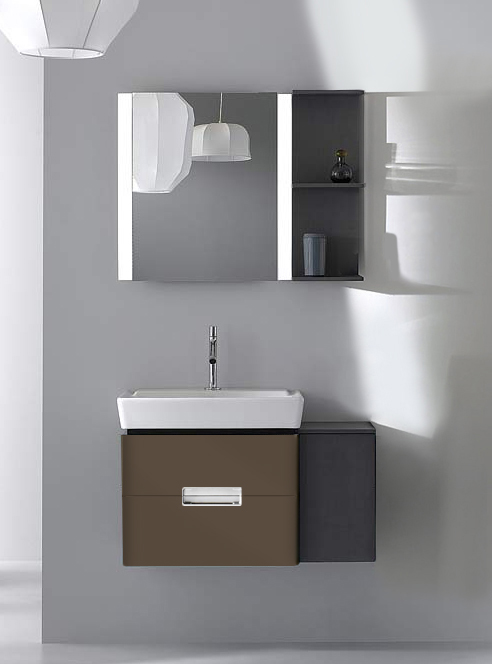 Мебель для ванной Jacob Delafon Reve 60 светло-коричневый лак, 2 ящика фото в интернет-магазине «Wasser-Haus.ru»