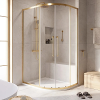 Душевой уголок Cezares Relax RELAX-304-RH-2-120/90-C-BORO 120x90, профиль брашированное золото фото в интернет-магазине «Wasser-Haus.ru»