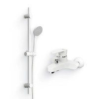 Душевой комплект Гарнитур Dorff Comfort D0108000WH + Смеситель Alpha D9010000WH белый