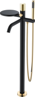Напольный смеситель для ванны с душем Boheme Stick 129-BG black diamond gold фото в интернет-магазине «Wasser-Haus.ru»