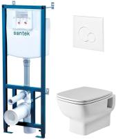 Комплект Santek Нео 1.WH50.1.758 безободковый, с микролифтом, кнопка белая фото в интернет-магазине «Wasser-Haus.ru»