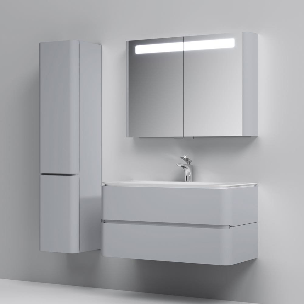 Мебель для ванной Am.Pm Sensation 100 подвесная, серый шелк фото в интернет-магазине «Wasser-Haus.ru»
