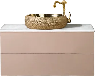 Мебель для ванной Armadi Art NeoArt 100 капучино с ручками Wave золото, с ножками фото в интернет-магазине «Wasser-Haus.ru»