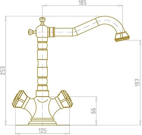 Смеситель для раковины Bronze de Luxe Royal 10105 бронза фото в интернет-магазине «Wasser-Haus.ru»