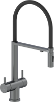 Смеситель для кухни AltroBagno Flusso 050203 GrMt с гибким изливом, оружейная сталь фото в интернет-магазине «Wasser-Haus.ru»