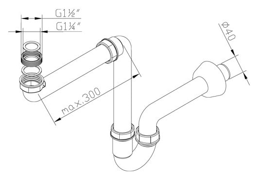 Сифон для раковины Geberit 151.107.11.1 трубчатый фото в интернет-магазине «Wasser-Haus.ru»