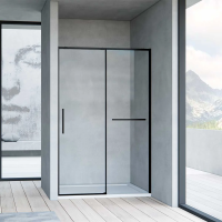 Душевая дверь в нишу Vincea Slim Soft 120 см, профиль черный, стекло прозрачное