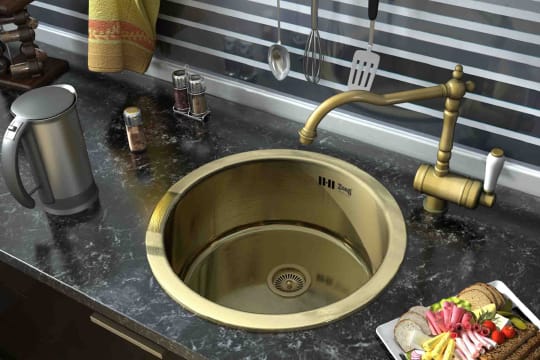 Мойка кухонная Zorg Inox Pvd SZR-450 bronze фото в интернет-магазине «Wasser-Haus.ru»
