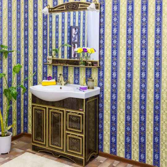 Мебель для ванной Sanflor Адель 82 венге, патина золото, R фото в интернет-магазине «Wasser-Haus.ru»