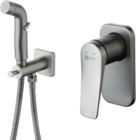 Гигиенический душ Lemark Bronx LM3719GM со смесителем, С ВНУТРЕННЕЙ ЧАСТЬЮ, графит