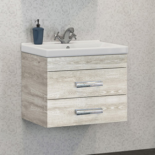 Мебель для ванной Comforty Никосия 60 дуб белый фото в интернет-магазине «Wasser-Haus.ru»