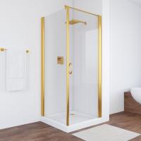 Душевой уголок Vegas Glass EP-Fis 80 09 01 R профиль золото, стекло прозрачное фото в интернет-магазине «Wasser-Haus.ru»