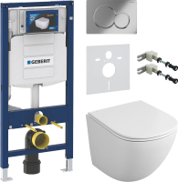 Комплект Унитаз подвесной Owl 1975 Vind TOWLT190302 безободковый + Инсталляция Geberit Duofix UP 320 111.300.00.5 + Кнопка Sigma 01 115.770.21.5 хром + Шумоизоляция 156.050.00.1 + Крепления 111.815.00.1 к стене фото в интернет-магазине «Wasser-Haus.ru»