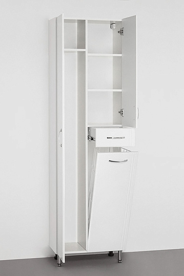 Шкаф-пенал Style Line Эко Стандарт 54 с бельевой корзиной, белый фото в интернет-магазине «Wasser-Haus.ru»
