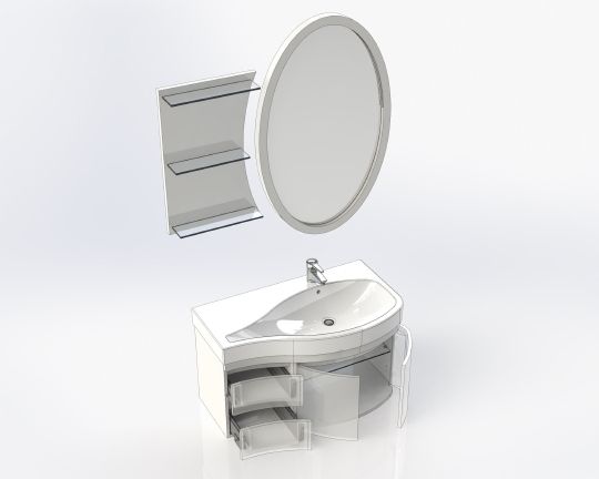 Мебель для ванной Aquanet Сопрано 95 белая R фото в интернет-магазине «Wasser-Haus.ru»