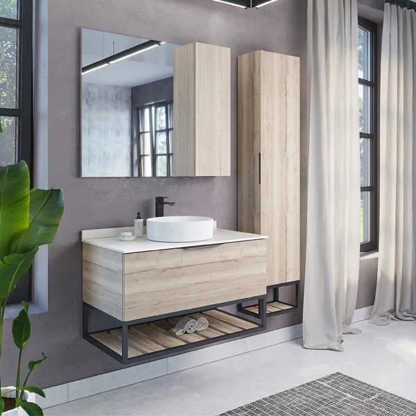 Зеркало Comforty Порто 90 дуб дымчатый фото в интернет-магазине «Wasser-Haus.ru»