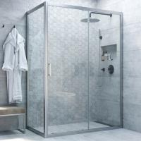 Душевой уголок Vegas Glass ZP+ZPV NOVO 110*90 07 01 профиль матовый хром, стекло прозрачное фото в интернет-магазине «Wasser-Haus.ru»