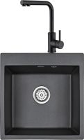 Комплект Мойка кухонная Paulmark Praktisch PM105152-BL черный + Смеситель Domaci Равенна DCB 7015 черный фото в интернет-магазине «Wasser-Haus.ru»