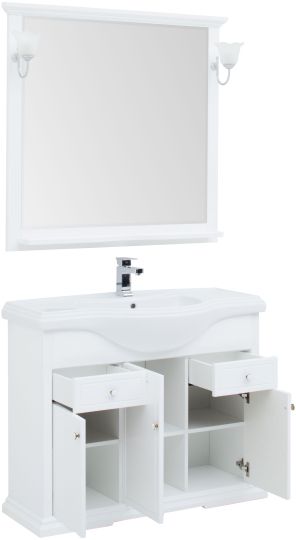 Мебель для ванной Aquanet Лагуна 105 раковина Kirovit Классик 105 фото в интернет-магазине «Wasser-Haus.ru»