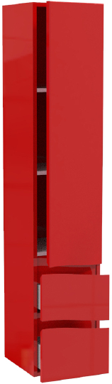 Шкаф-пенал АВН Фиджи 35 R, подвесной, красный фото в интернет-магазине «Wasser-Haus.ru»