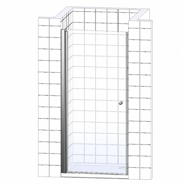 Душевая дверь в нишу Vegas Glass EP Novo 85 02М 10 профиль черный матовый, стекло сатин фото в интернет-магазине «Wasser-Haus.ru»