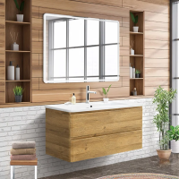Мебель для ванной комнаты BelBagno Albano-Cer 105 подвесная, rovere rustico фото в интернет-магазине «Wasser-Haus.ru»