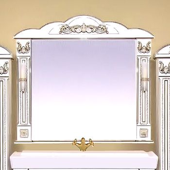 Мебель для ванной Misty Барокко 120 прямая белая, патина фото в интернет-магазине «Wasser-Haus.ru»