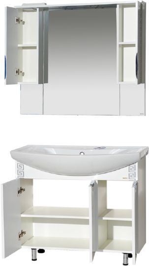 Мебель для ванной Misty Престиж 105 серебряная патина фото в интернет-магазине «Wasser-Haus.ru»