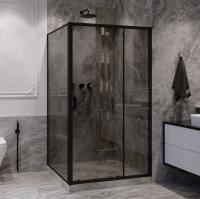 Душевой уголок Ambassador Forsa 17022217ABB-100ABB 110х100 см, профиль черный, стекло тонированное фото в интернет-магазине «Wasser-Haus.ru»