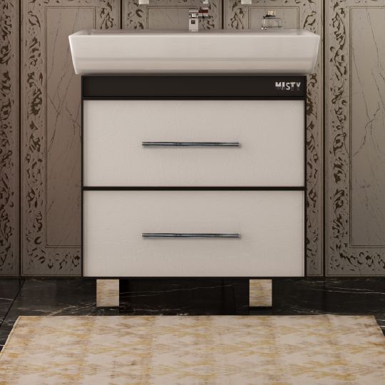Мебель для ванной Misty Гранд Lux 80 бело-черная кожа croco фото в интернет-магазине «Wasser-Haus.ru»