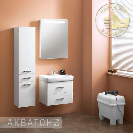 Шкаф-пенал Акватон Америна белый фото в интернет-магазине «Wasser-Haus.ru»