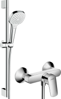 Смеситель для душа Hansgrohe Logis 71600000 + Душевой гарнитур Hansgrohe Croma Select E Vario 26582400 фото в интернет-магазине «Wasser-Haus.ru»