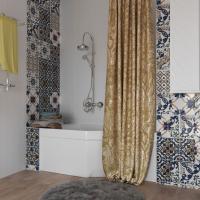 Штора для ванной Aima Design У37612 200x240, двойная, золотистая фото в интернет-магазине «Wasser-Haus.ru»