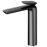 Смеситель для раковины высокий металл Gun Metal, AQUAme Como AQM6514GM