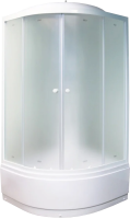 Душевая кабина Parly 9369 100х100, с высоким поддоном, профиль белый, стекло матовое фото в интернет-магазине «Wasser-Haus.ru»