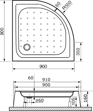 Поддон для душа RGW Lux TN 16180499-41 фото в интернет-магазине «Wasser-Haus.ru»