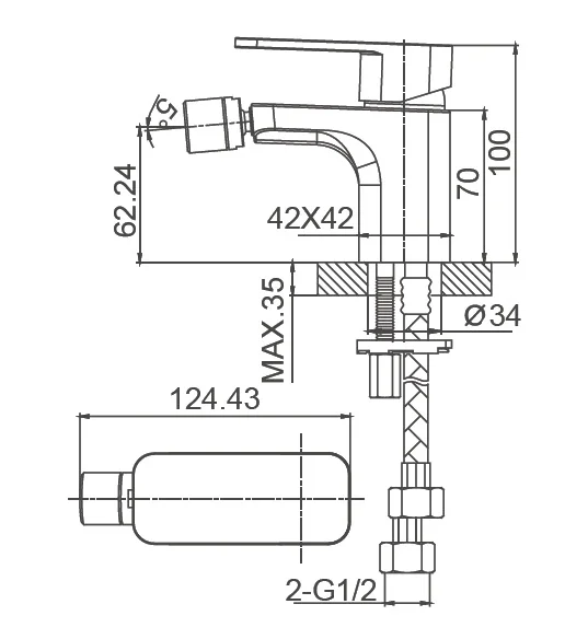 Смеситель для биде Wonzon & Woghand Arnie WW-695001-CR хром фото в интернет-магазине «Wasser-Haus.ru»