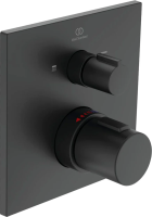 Термостатический смеситель встраиваемый Ideal Standard Ceratherm C100 A7522XG для ванны с душем, черный