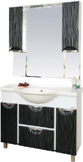 Мебель для ванной Misty Лорд 105 бело-черная фото в интернет-магазине «Wasser-Haus.ru»