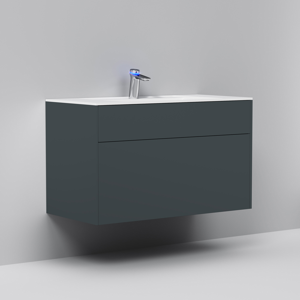 Мебель для ванной Am.Pm Inspire V2.0 100 графит матовый фото в интернет-магазине «Wasser-Haus.ru»