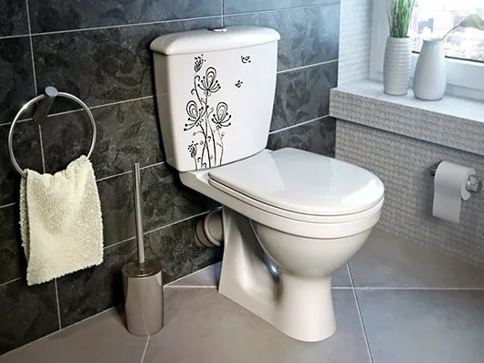 Унитаз-компакт Оскольская керамика Суперкомпакт Стандарт, декор цветы фото в интернет-магазине «Wasser-Haus.ru»
