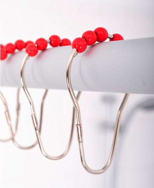 Крючки для шторы Ridder 49566 с красными шариками фото в интернет-магазине «Wasser-Haus.ru»