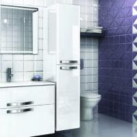 Шкаф-пенал Edelform Nota 38 белый, с бельевой корзиной фото в интернет-магазине «Wasser-Haus.ru»