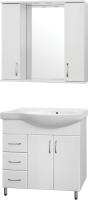 Мебель для ванной Style Line Эко Стандарт №25 82 белая, левая фото в интернет-магазине «Wasser-Haus.ru»