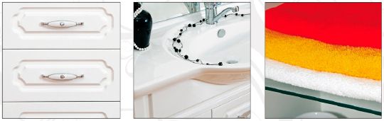 Мебель для ванной Misty Александра 75 белый металлик фото в интернет-магазине «Wasser-Haus.ru»