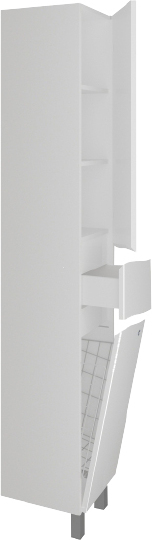 Шкаф-пенал АВН Фиджи 35 R, напольный, белый, с бельевой корзиной фото в интернет-магазине «Wasser-Haus.ru»