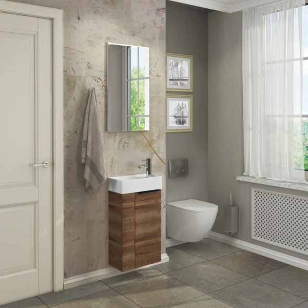 Зеркало Comforty Асти 40, дуб темно-коричневый фото в интернет-магазине «Wasser-Haus.ru»