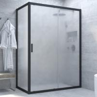 Душевой уголок Vegas Glass ZP+ZPV NOVO 120*80 02М 10 профиль черный матовый, стекло сатин фото в интернет-магазине «Wasser-Haus.ru»