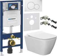 Комплект Унитаз подвесной Ideal Standard I Life B T461401 безободковая, euro white + Крышка T500301 с микролифтом + Инсталляция Geberit Duofix UP 320 111.300.00.5 + Кнопка Sigma 01 115.770.11.5 белая + Крепления 111.815.00.1 к стене + Шумоизоляция фото в интернет-магазине «Wasser-Haus.ru»